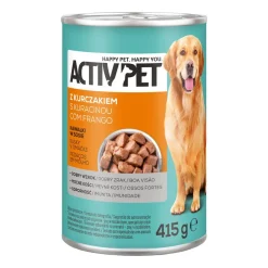 Mokra karma dla psów Activ Pet, puszki, mix smaków, 20 x 415 g