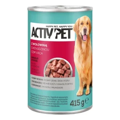 Mokra karma dla psów Activ Pet, puszki, mix smaków, 20 x 415 g