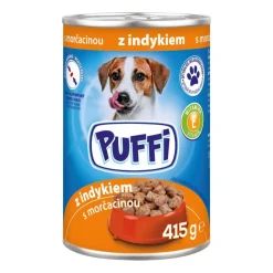 Mokra karma dla psów Puffi, puszki, mix smaków, 20 x 415 g
