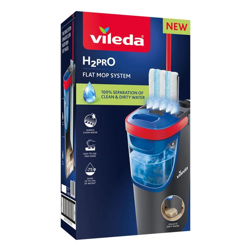 Mop płaski Vileda H2prO, ze zbiornikiem na wodę czystą i brudną