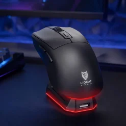 Myszka bezprzewodowa Liocat MX 756 W, z bazą ładującą, czarna