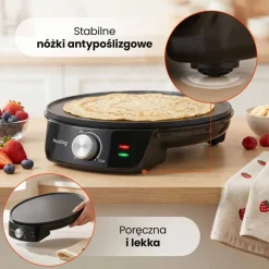Naleśnikarka Huslog, 1200 W, czarna