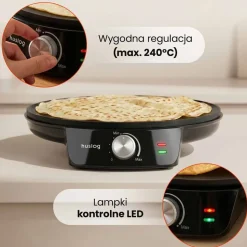 Naleśnikarka Huslog, 1200 W, czarna