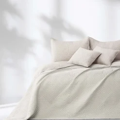 Narzuta na łóżko dwustronna 220 x 240 cm Restilo Softa, kremowa