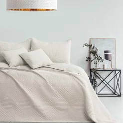 Narzuta na łóżko dwustronna 220 x 240 cm Restilo Softa, kremowa