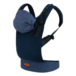 Nosidło ergonomiczne MoMi Collet z kapturem, 2 pozycje noszenia, granatowe