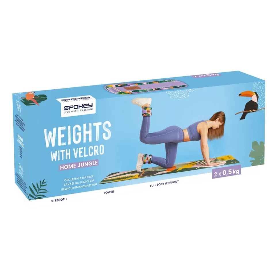 Obciążniki na kostki i nadgarstki Spokey Home Jungle Form, 2 x 0,5 kg, fioletowe