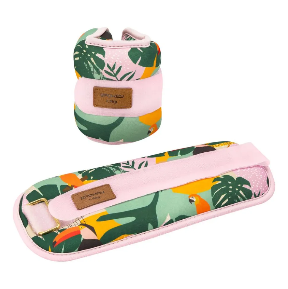 Obciążniki na kostki i nadgarstki Spokey Home Jungle Form, 2 x 1,5 kg, różowe