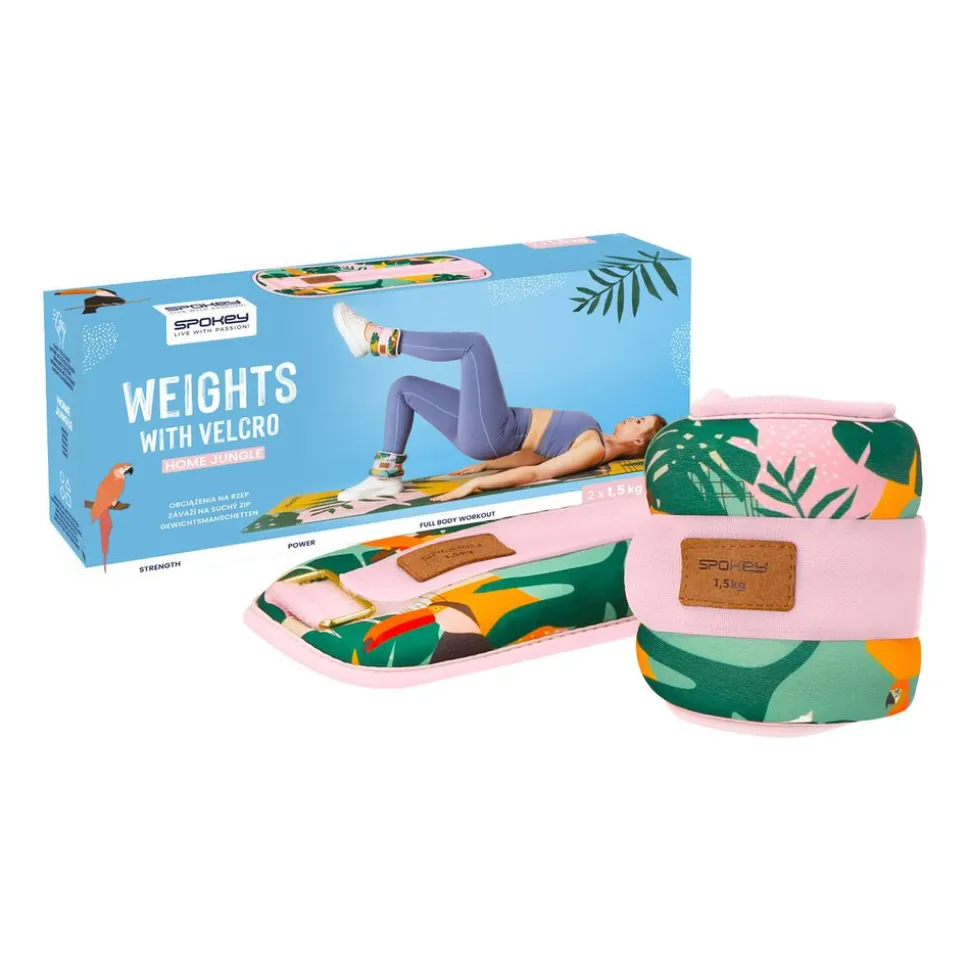 Obciążniki na kostki i nadgarstki Spokey Home Jungle Form, 2 x 1,5 kg, różowe