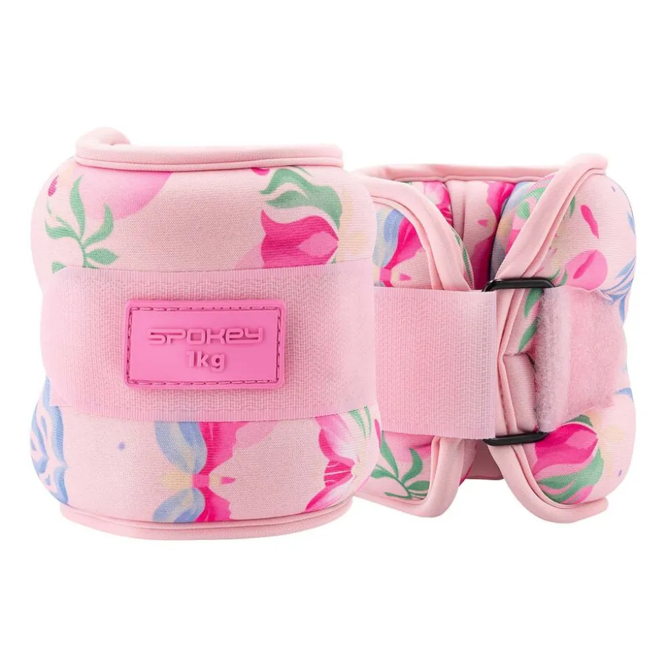 Obciążniki na kostki i nadgarstki Spokey The Bloom Form, 2 x 1 kg, różowe