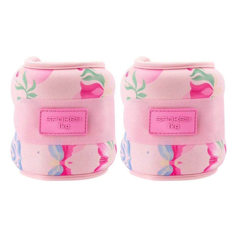 Obciążniki na kostki i nadgarstki Spokey The Bloom Form, 2 x 1 kg, różowe