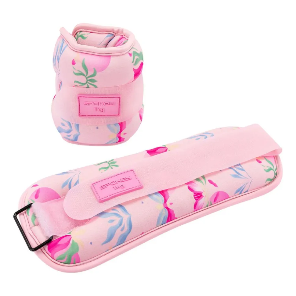 Obciążniki na kostki i nadgarstki Spokey The Bloom Form, 2 x 1 kg, różowe