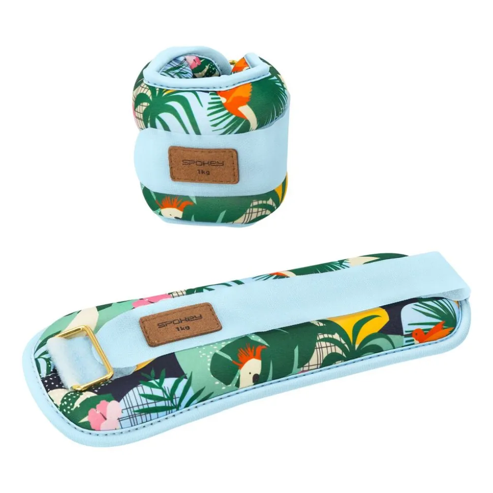 Obciążniki na kostki i nadgarstki Spokey Home Jungle Form, 2 x 1 kg, niebieskie