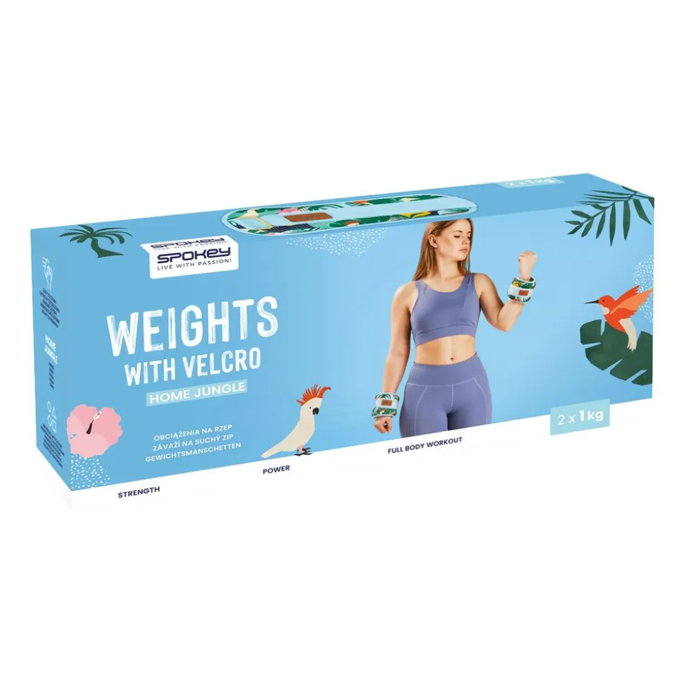 Obciążniki na kostki i nadgarstki Spokey Home Jungle Form, 2 x 1 kg, niebieskie