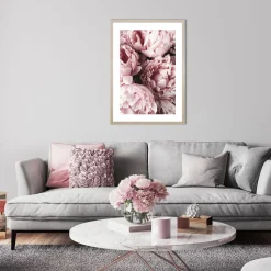 Obraz w ramie, 50 x 70 cm, peonie