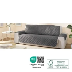Ochraniacz na sofę 3-osobową Smukee, 280x179, grafitowy