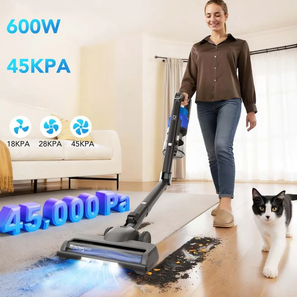 Odkurzacz pionowy Greenote GSC80, bezprzewodowy, 45 kPa