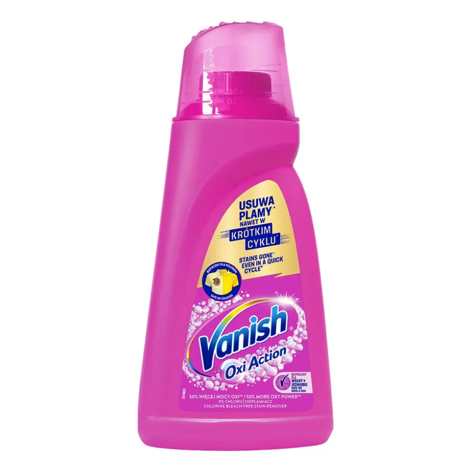 Odplamiacz do kolorowych tkanin Vanish Oxi Action Pink, 1 l