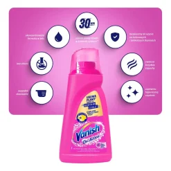 Odplamiacz do kolorowych tkanin Vanish Oxi Action Pink, 1 l