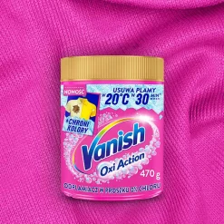 Odplamiacz do tkanin Vanish Oxi Action Pink, 470 g