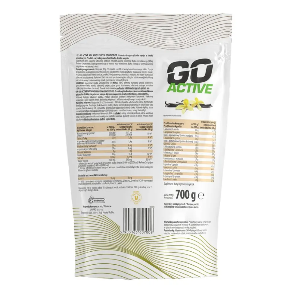 Odżywka białkowa, koncentrat białek Go Active Białko, smak waniliowy, 700 g