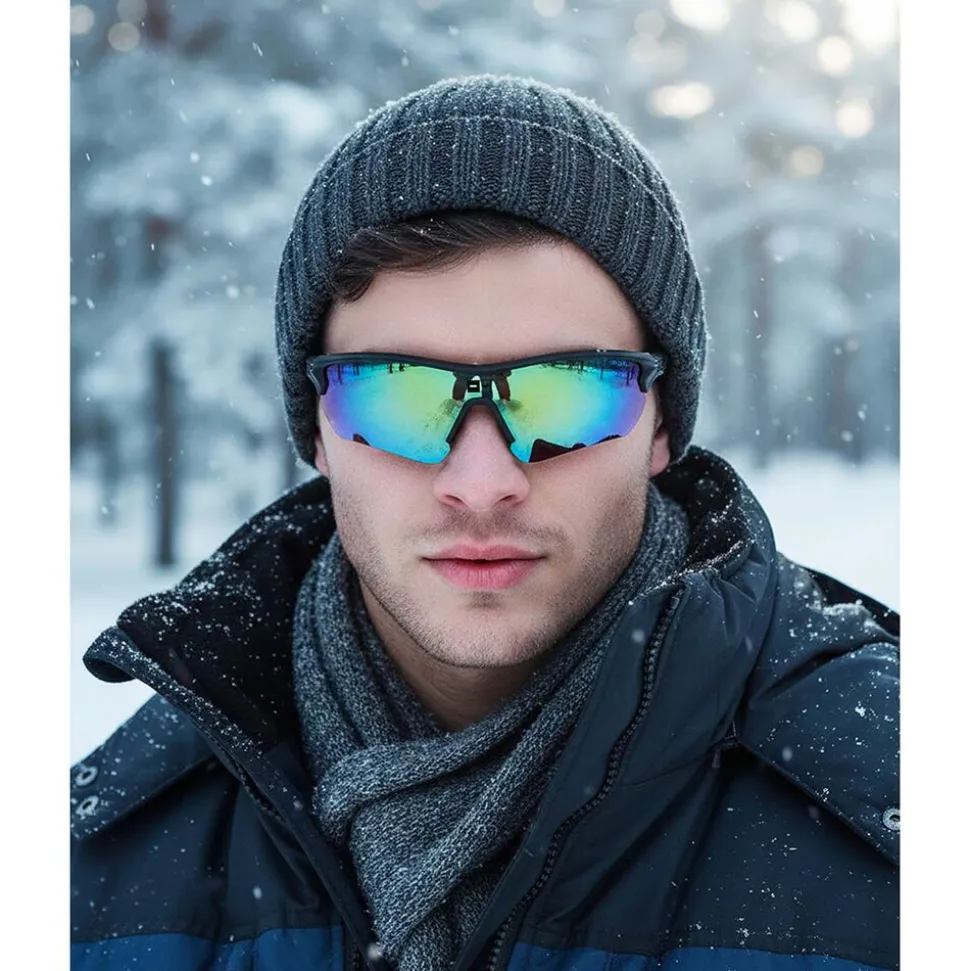 Okulary przeciwsłoneczne sportowe UV400 HiMountain, czarno-zielone