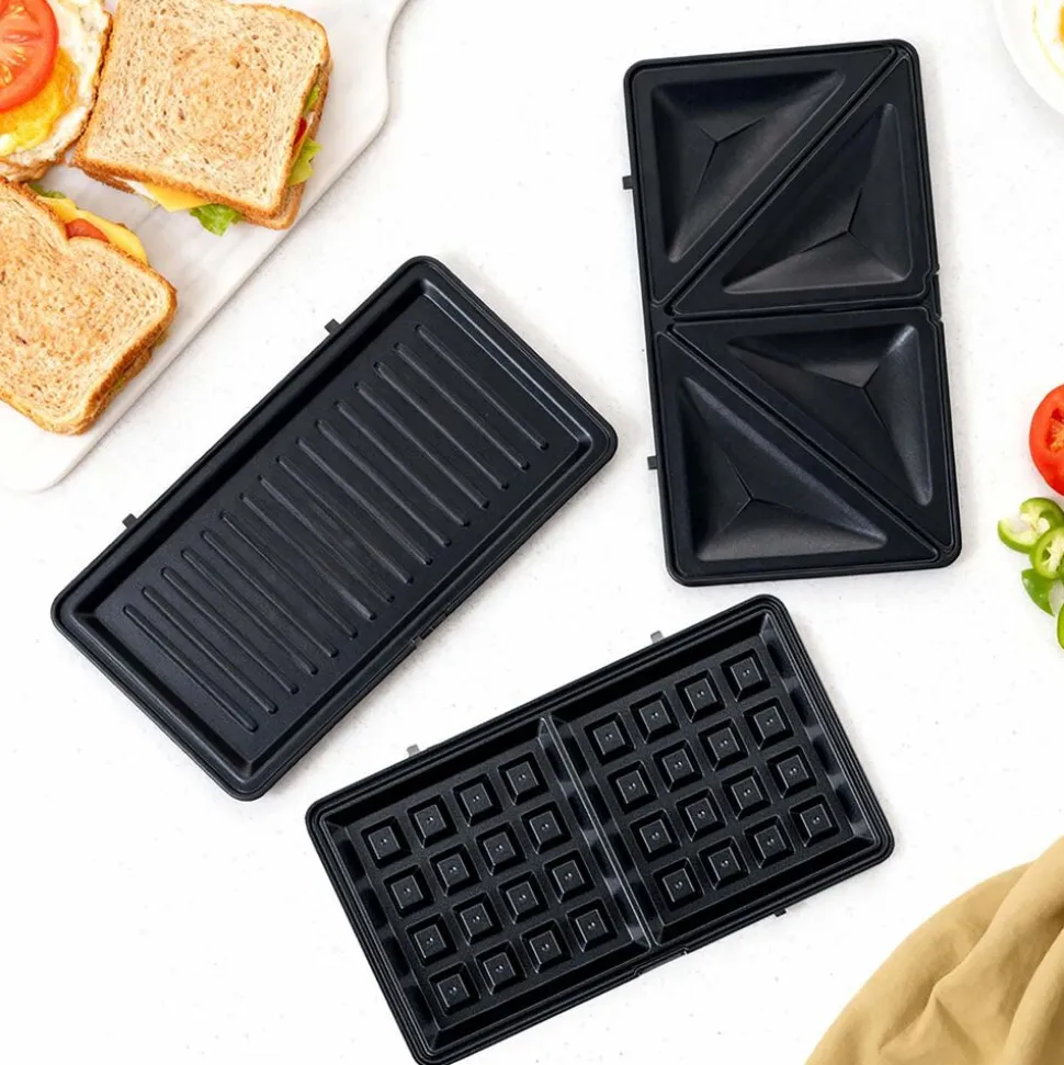 Opiekacz do kanapek 3 w 1 Hoffen, 850 W, czarny