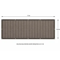 Osłona balkonowa Gardenic, 90 x 500 cm, HDPE, brązowo-czarna