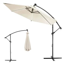 Parasol ogrodowy Black Forest, 300 cm, na wysięgniku, bez boczków, beżowy