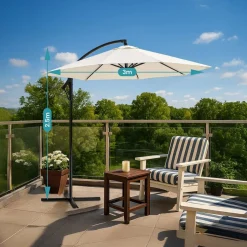 Parasol ogrodowy Black Forest, 300 cm, na wysięgniku, bez boczków, beżowy