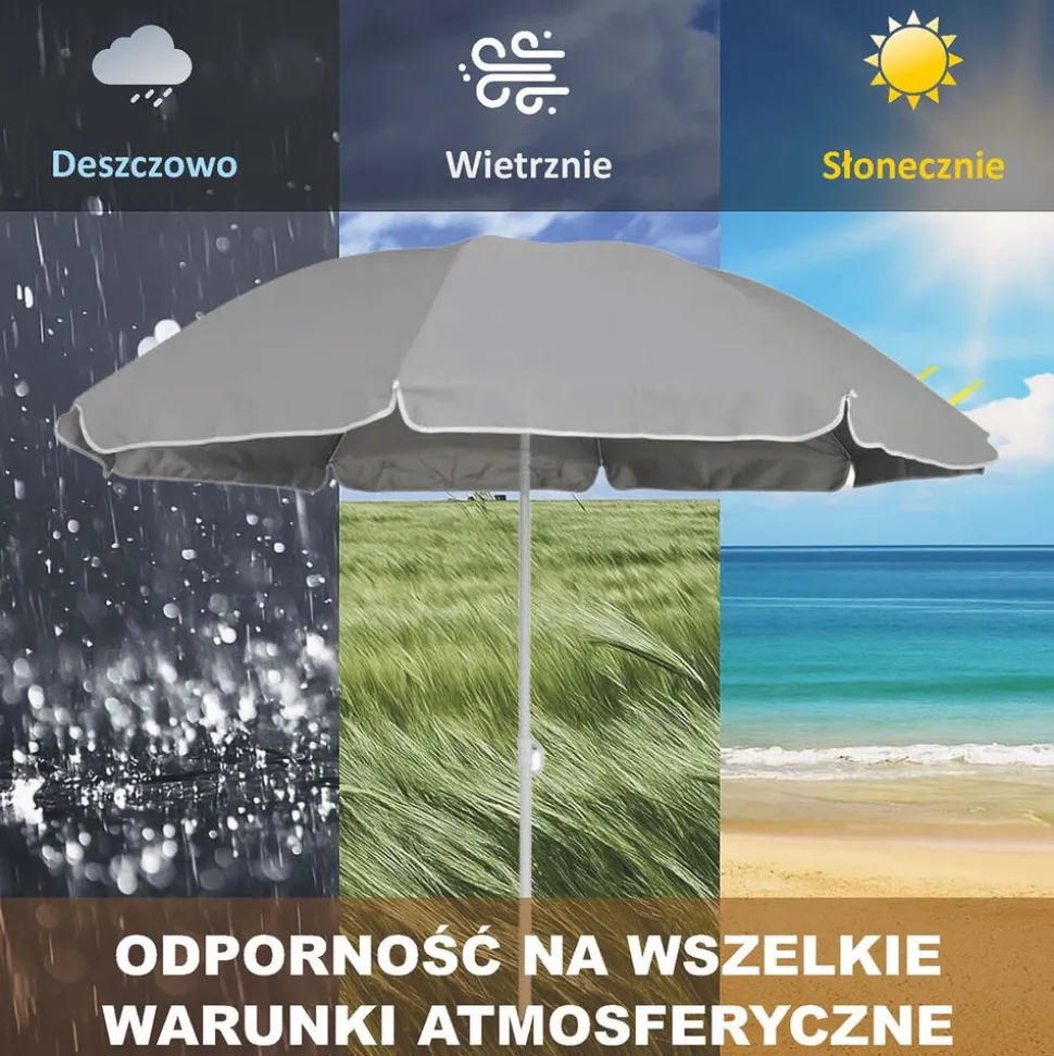 Parasol ogrodowy Black Forest, okrągły, szary