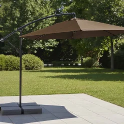 Parasol ogrodowy Jumi składany, na wysięgniku, brązowy