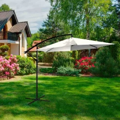 Parasol ogrodowy Jumi składany, na wysięgniku, jasny beż