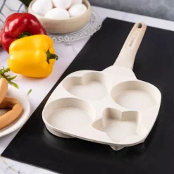 Patelnia aluminiowa Klausberg, 4 kształty do placków, beżowa