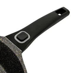 Patelnia 28 cm Starke Pro Svart Marble, z odpinaną rączką, czarna