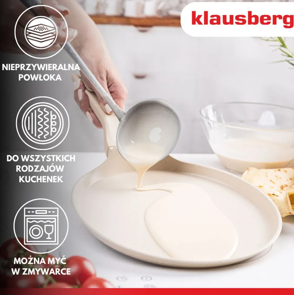Patelnia do naleśników 24 cm Klausberg, beżowa