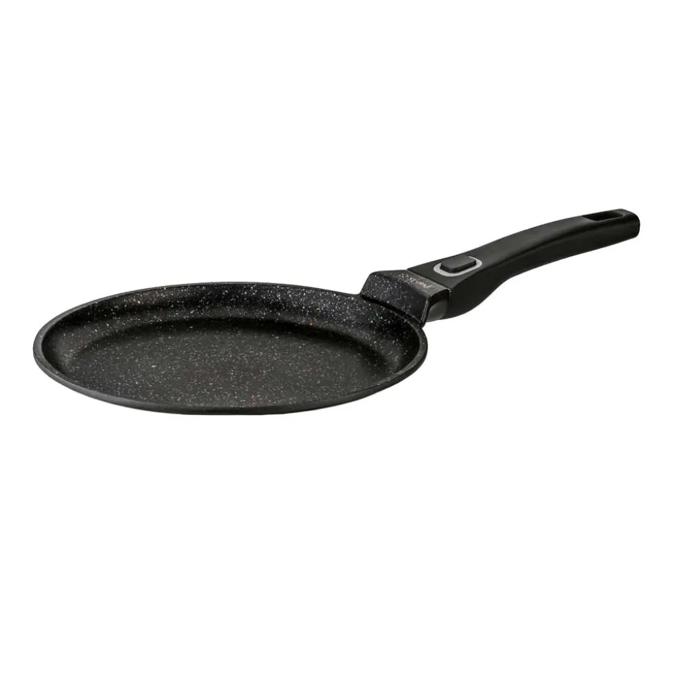 Patelnia do naleśników 24 cm Stare Pro Svart Marble, z odpinaną rączką, czarna