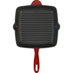 Patelnia grillowa 26 cm MG Home Infinito, żeliwna, czerwona