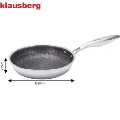 Patelnia Klausberg, stal nierdzewna, 20 cm, konstrukcja Triply