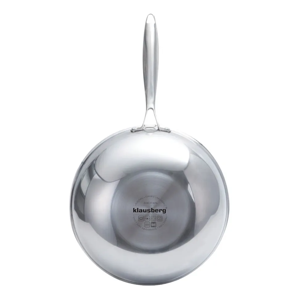 Patelnia wok Klausberg, stal nierdzewna, 28 cm, konstrukcja Triply
