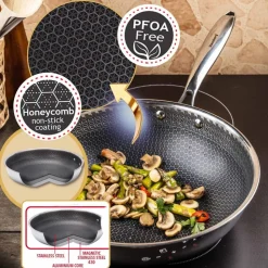 Patelnia wok Klausberg, stal nierdzewna, 28 cm, konstrukcja Triply