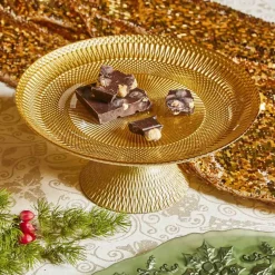 Patera szklana Tognana Natale Lust, 28 cm, złota