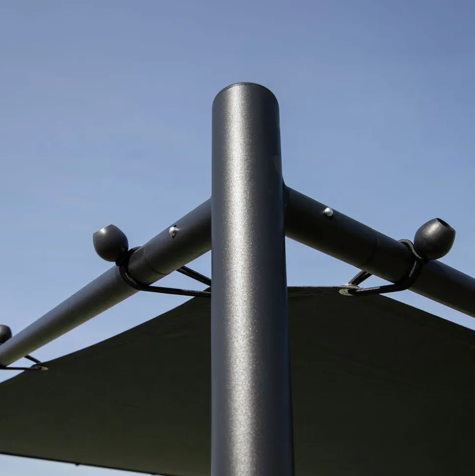 Pergola stalowa do elewacji Jumi, 250 x 250 x 250 cm, czarna