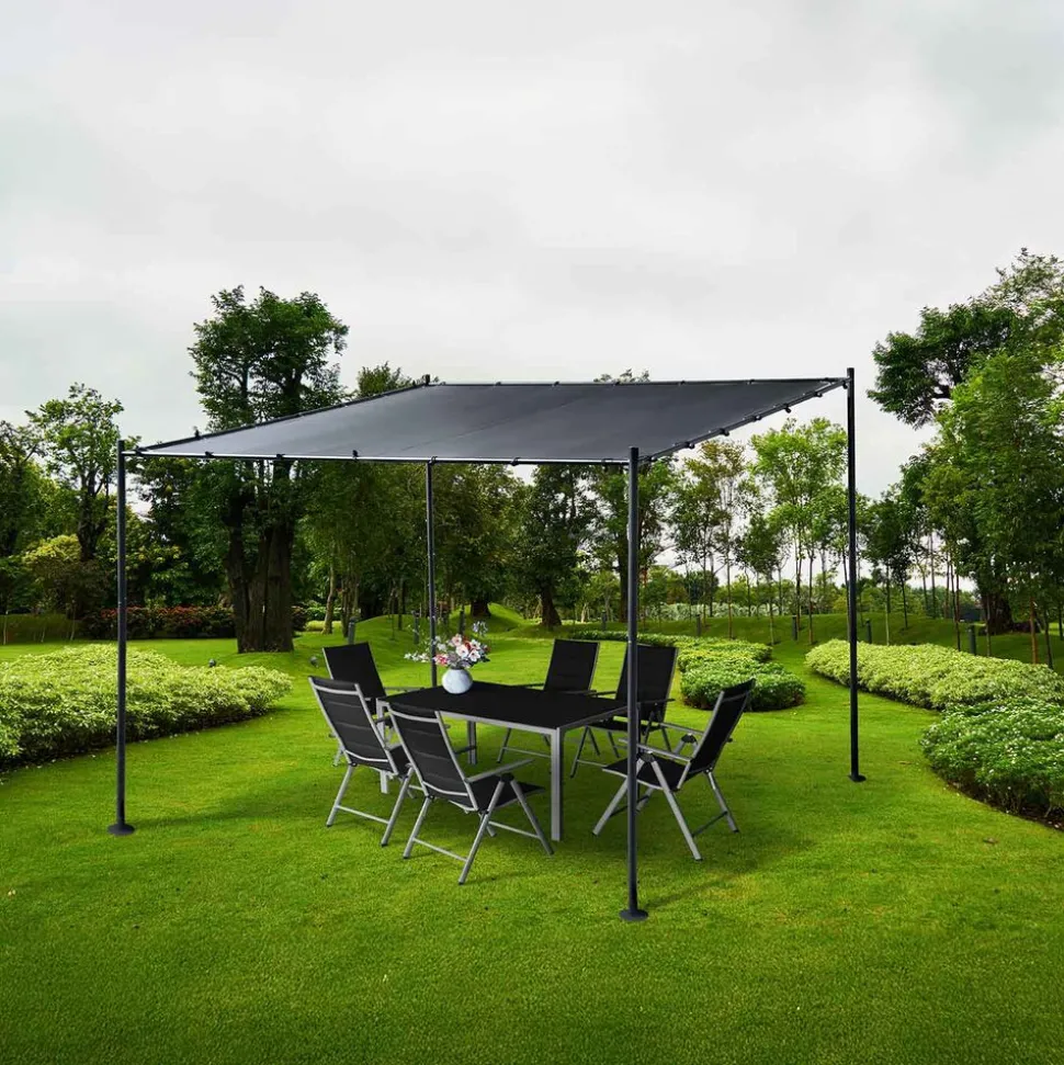 Pergola stalowa do elewacji Jumi, 250 x 250 x 250 cm, czarna