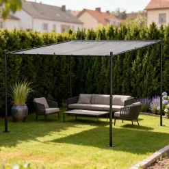 Pergola stalowa do elewacji Jumi, 250 x 250 x 250 cm, czarna