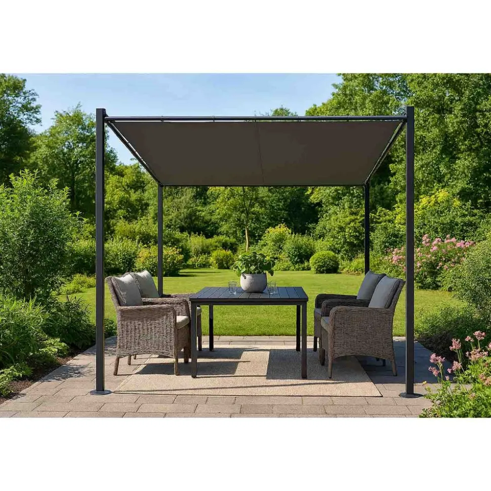 Pergola stalowa do elewacji Jumi, 250 x 250 x 250 cm, czarna