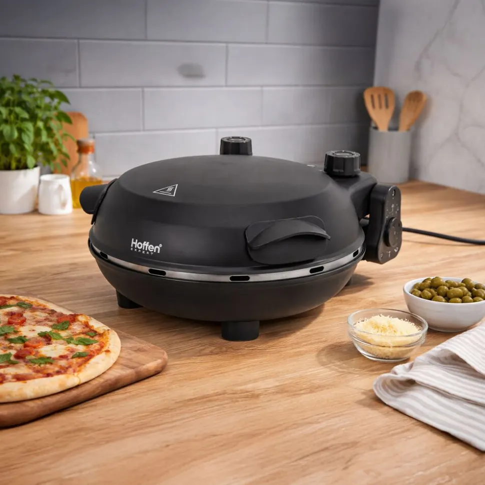Piec do pizzy Hoffen Expert, 1200 W, czarny