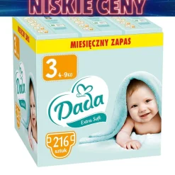 Pieluszki Extra Soft 3 Midi, 4-9 kg, 216 szt., z dodatkiem ekstraktu z aloesu