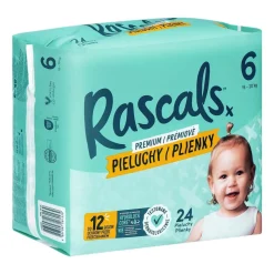 Pieluszki Rascals, 18+ kg, rozmiar 6, 24 szt.