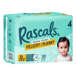 Pieluszki Rascals, 10-15 kg, rozmiar 4, 30 szt.